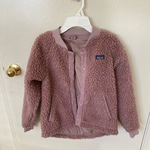 Patagonia fleece bomber jacket for girls. Medium size